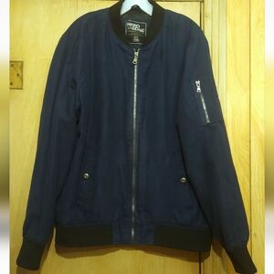 Hard Edge Jacket Blue Tactical Style Bomber Mens XL Black Trim